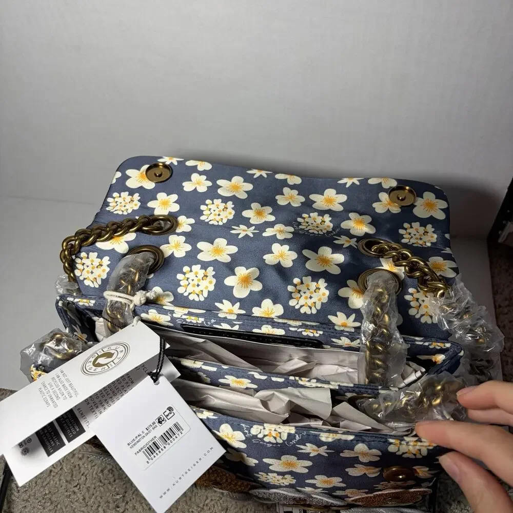 Kurt Geiger Kensington Daisy Shoulder Crossbody Bag Pale Blue Multi NWT $295